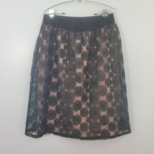 Lane Bryant nude skirt black sheer overlay size 14 16